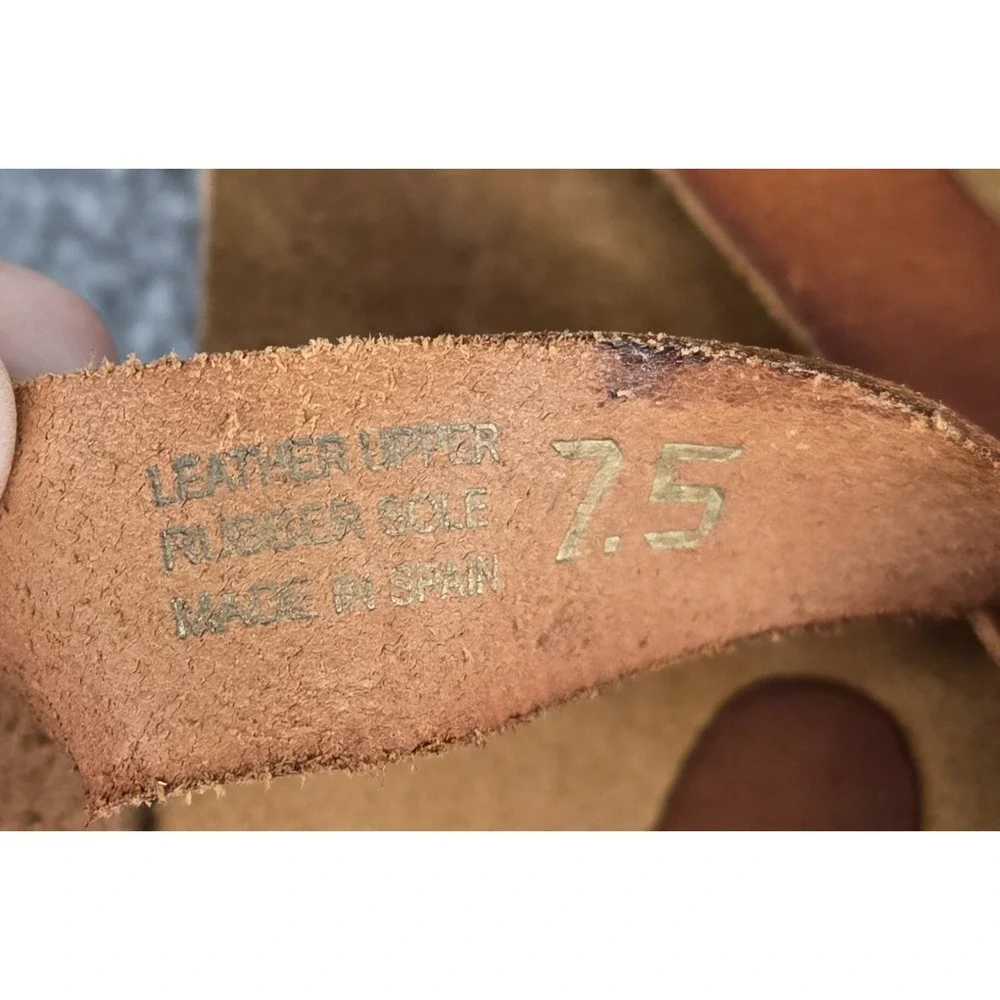 Yokono Vaquetilla Nuez Slip-On Sandal Women's 7.5 Brown Leather Thong Spain Cork